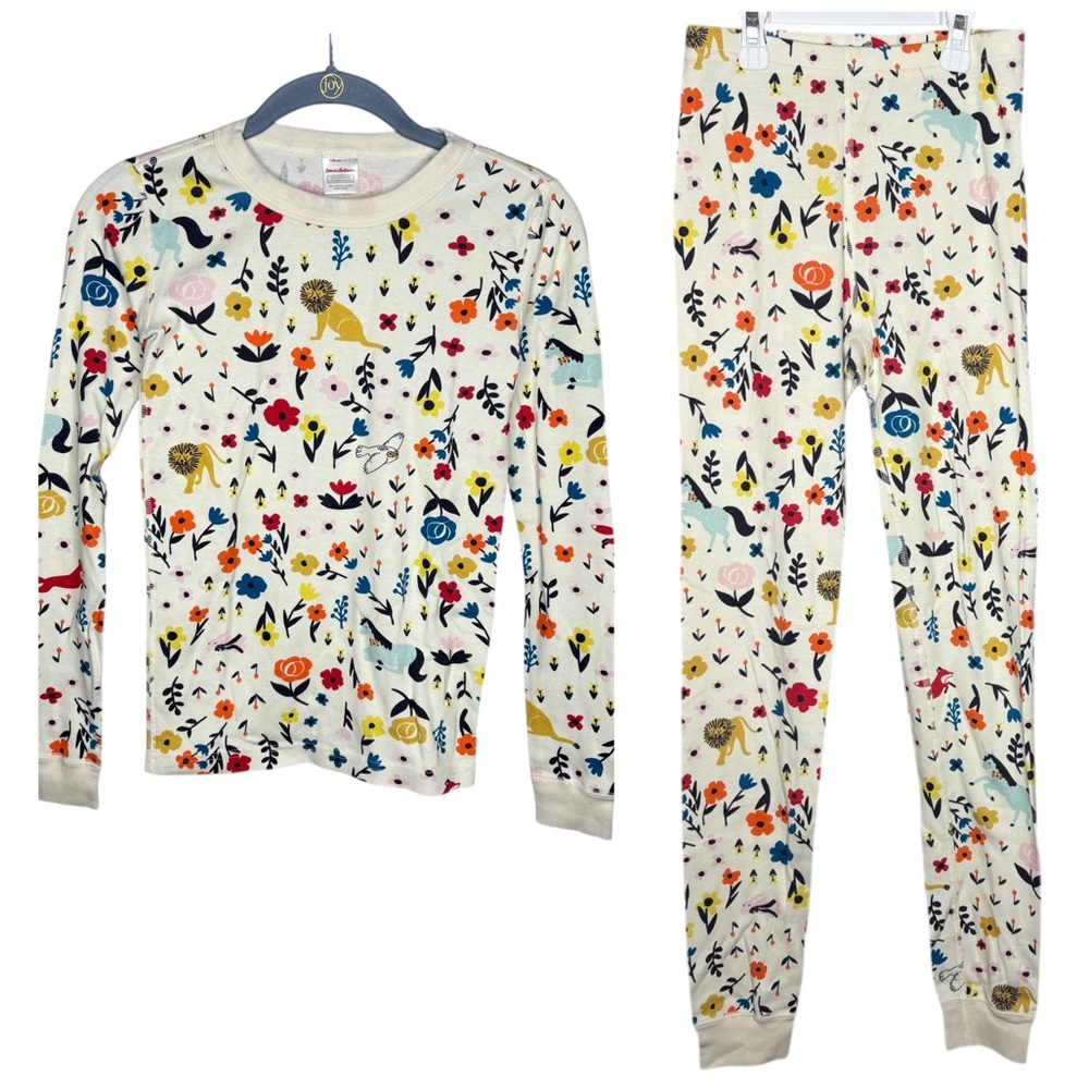 Hanna Andersson pajama set Multicolor Floral girls size 12 organic cotton